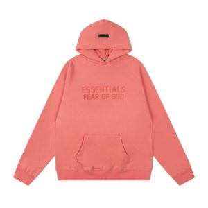 Essentials Fear of God Multi-thread Coral Red Hoodie