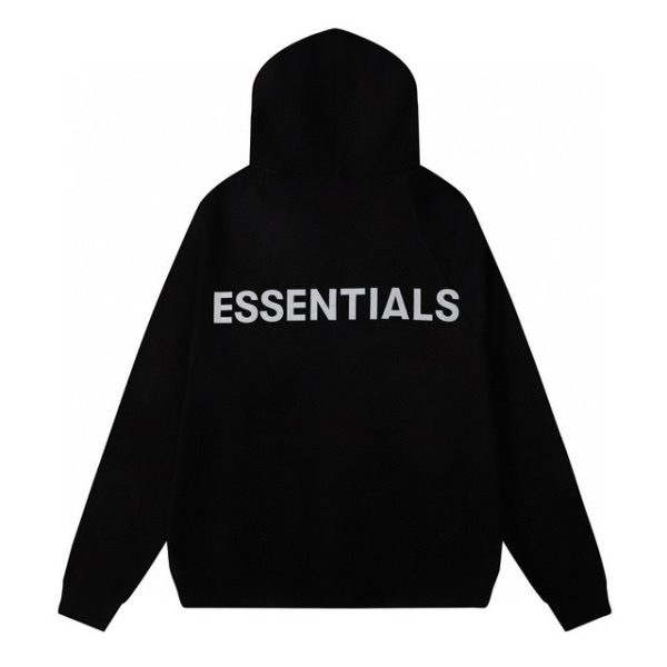 Fear of God Essentials Classic Fleece Reflective Hoodie black