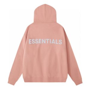 Fear of God Essentials Classic Fleece Reflective Hoodie pink