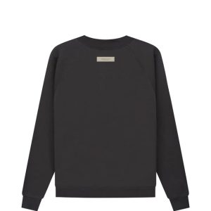 Essentials 1977 Flocked Round Neck Sweatshirt Black