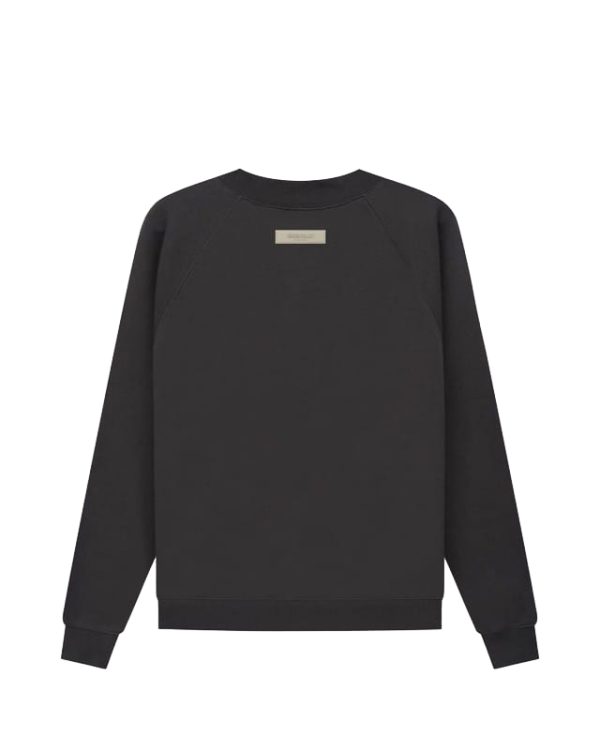 Essentials 1977 Flocked Round Neck Sweatshirt Black