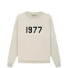 Essentials 1977 Flocked Round Neck Sweatshirt Wheat
