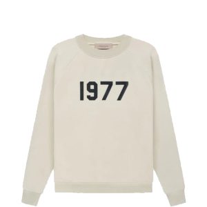 Essentials 1977 Flocked Round Neck Sweatshirt Wheat