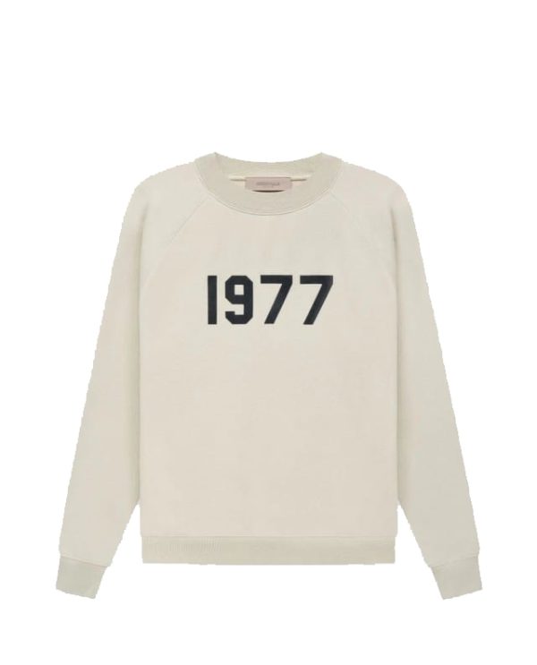 Essentials 1977 Flocked Round Neck Sweatshirt Wheat