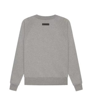 Essentials 1977 Flocked Round Neck Sweatshirt Dark Oatmeal