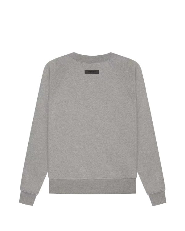 Essentials 1977 Flocked Round Neck Sweatshirt Dark Oatmeal