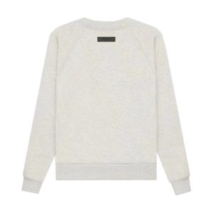 Essentials 1977 Flocked Round Neck Sweatshirt Light Oatmeal