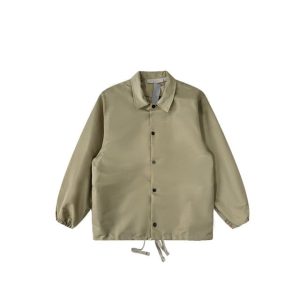 Essentials Fear of God Coach Windbreaker Jacket Olive Green