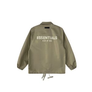 Essentials Fear of God Coach Windbreaker Jacket Olive Green