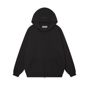 Essentials Fear of God Full Zip Up Hoodie Black