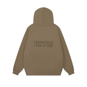 Essentials Fear of God Full Zip Up Hoodie Brown