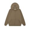 Essentials Fear of God Full Zip Up Hoodie Brown