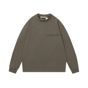 Essentials Casual Round Neck Sweatshirt Brown