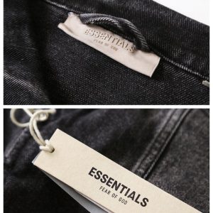 Fear of God Essentials Black Denim Jacket